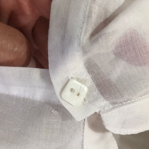 Sigrid Olsen XL 100% Linen Long Sleeve Blouse Sheer Embroidery NWOT - Picture 5 of 11